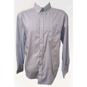 Falls Creek Stretch Shirt Men's Size XL Long Sleeve Button Up Check Blue & White